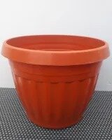12/Pcs - Nursery Plastic Flower Plant Pots 5x7 inches G-149 - Brown