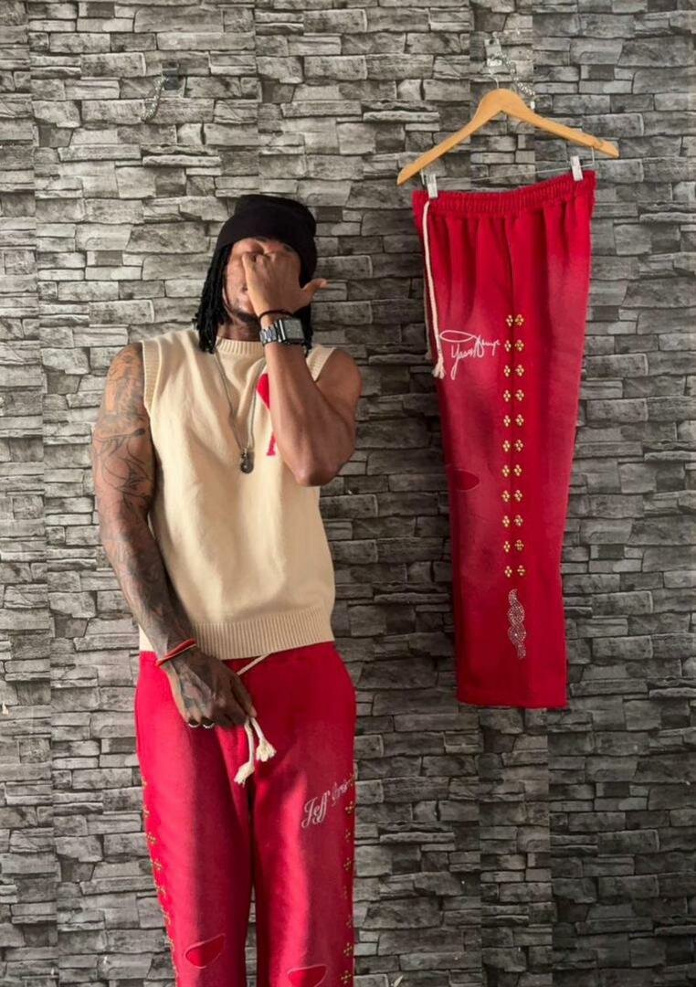 Pantalon rouge décontracté