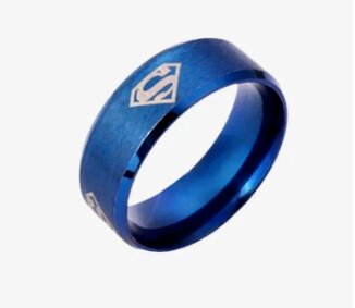 High Qualtiy Blue Titanium Superman Ring(challa) for Boys
