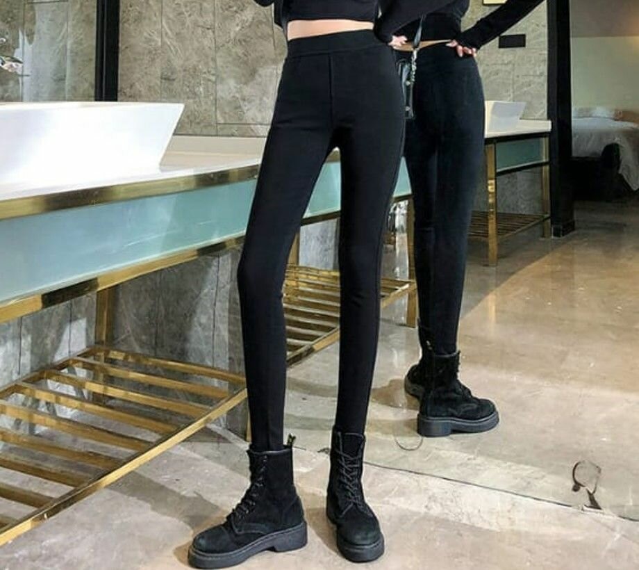 Брюки стрейч с начесом размер L