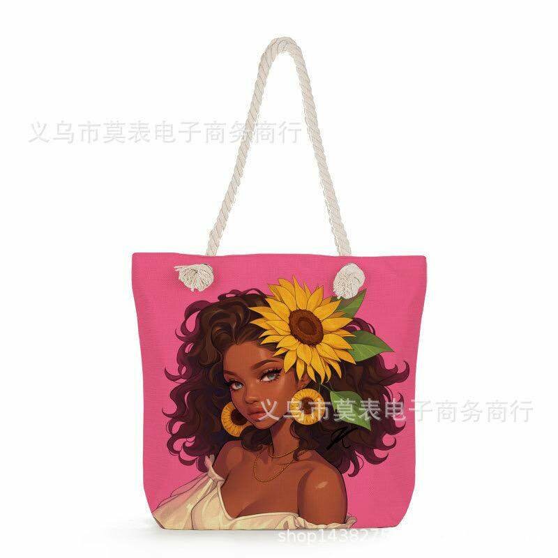 Sunflower Girl Maxi Tote Bags