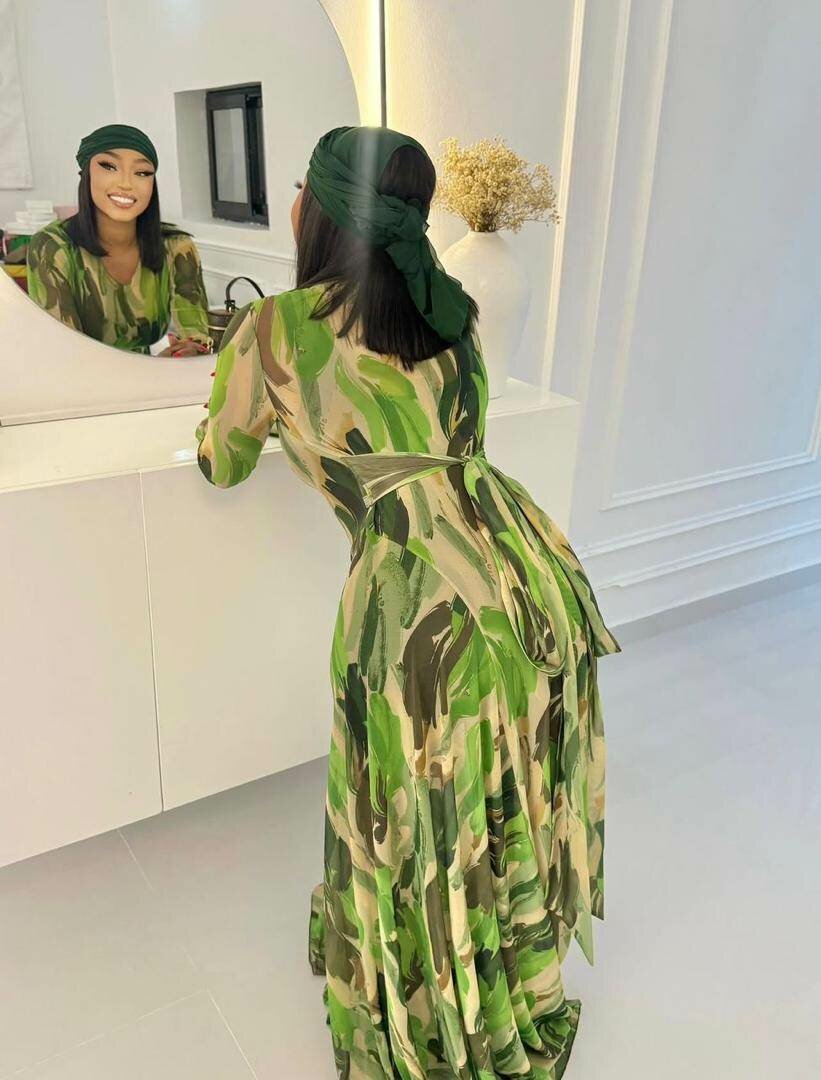 Robe longue camouflage chic