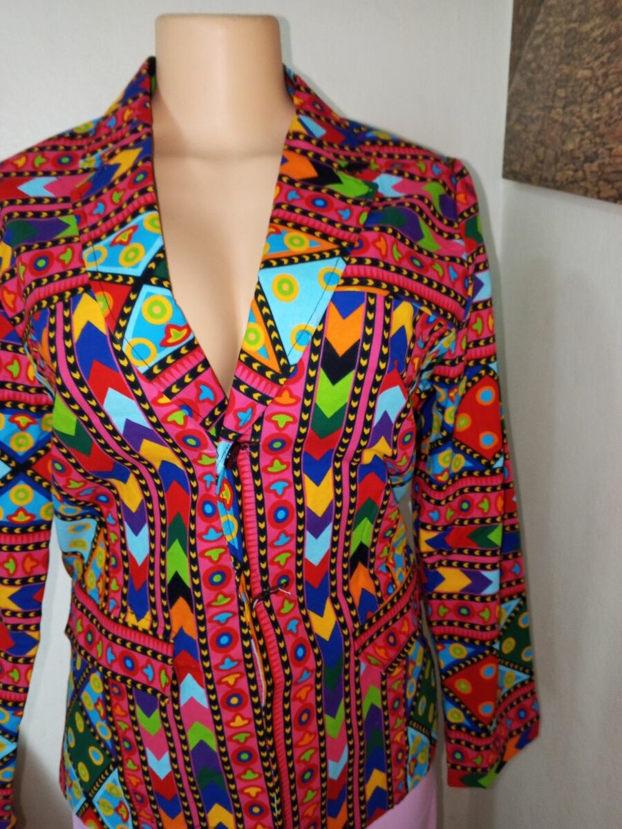 Veste Colorée à Motifs Africains