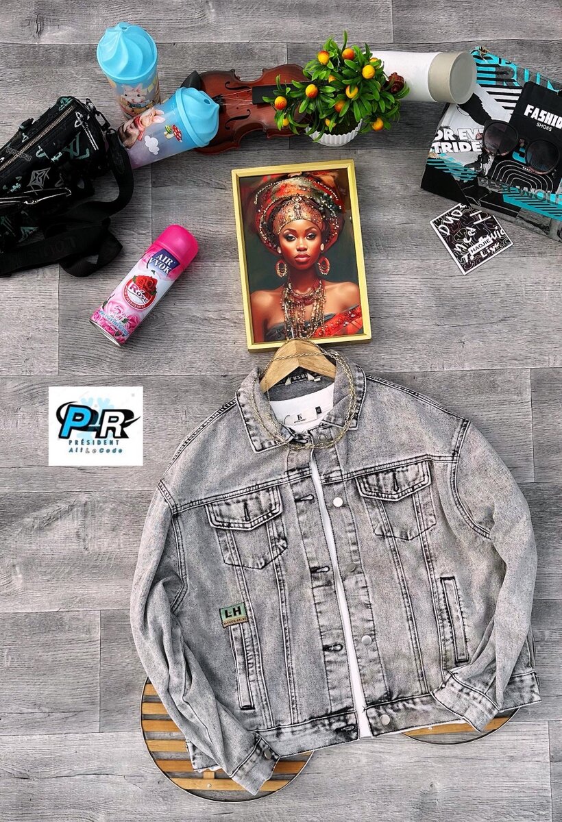 Veste en jean grise élégante