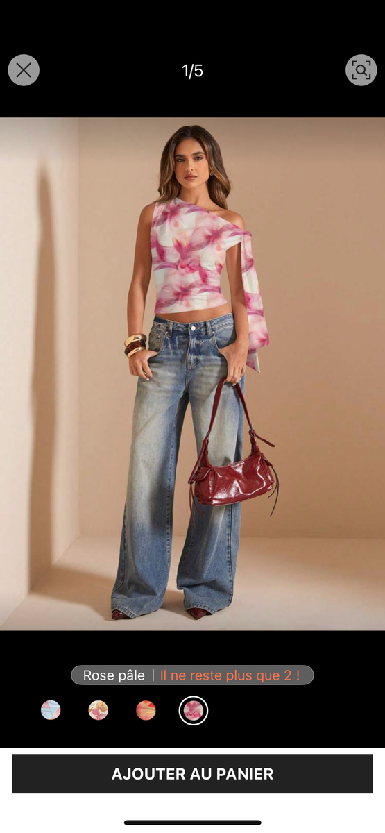 Top asymétrique rose tie-dye
