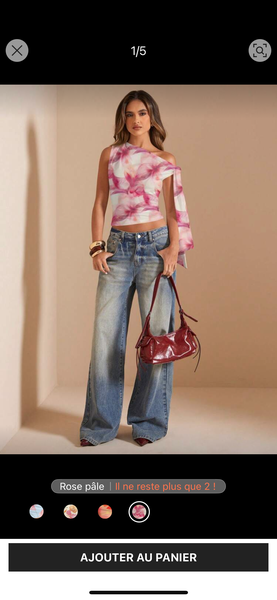 Top asymétrique rose tie-dye