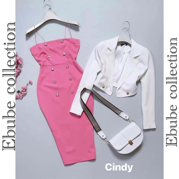 Robe élégante rose femme