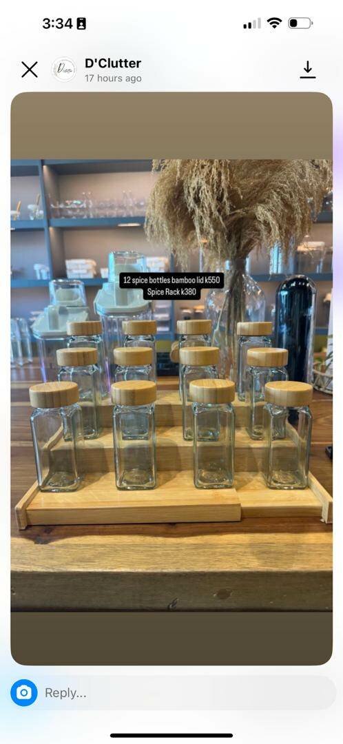 Bamboo spice bottles 12pc