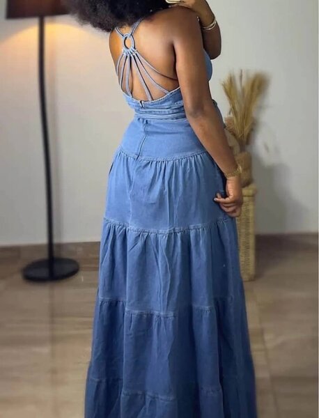 Robe longue en jean élégante