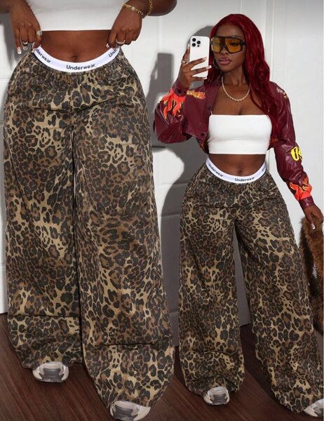 Pantalon large imprimé léopard Underwear