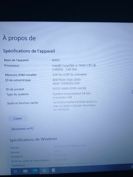 Ordinateur Portable HP i3 4Go RAM