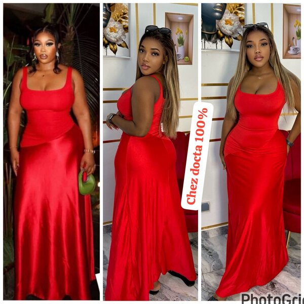 Robe longue rouge élégante