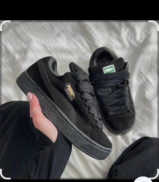 Stylish Black Suede Sneakers