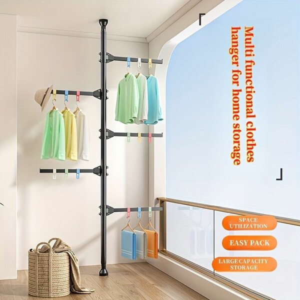 Porte-manteaux télescopique multifonction
