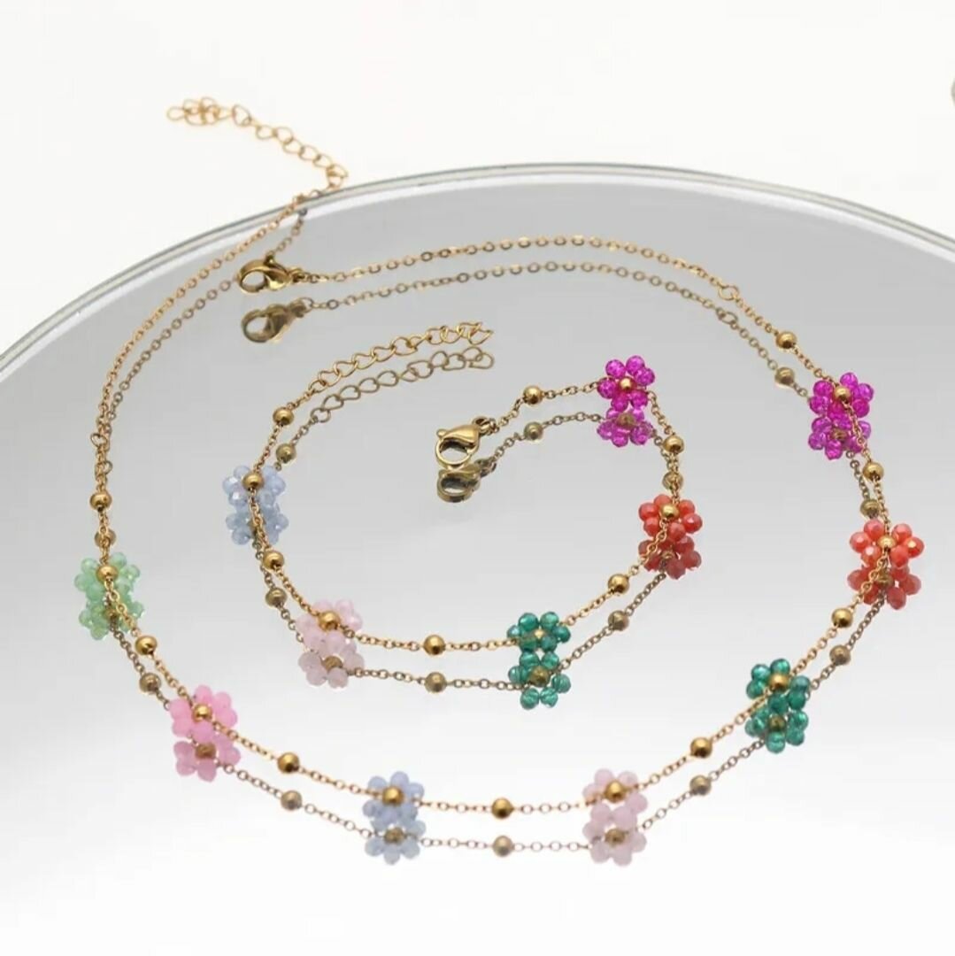 Floral Beaded Jewelry Set