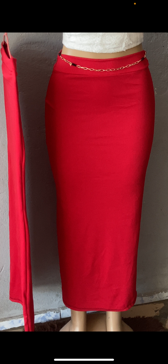 Jupe longue rouge élégante