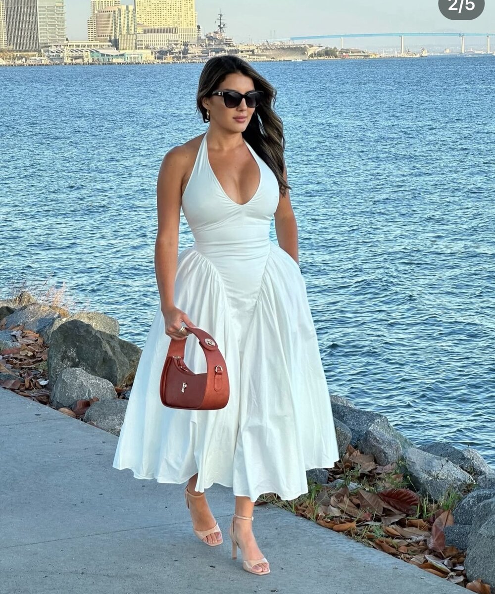 White bareback dress