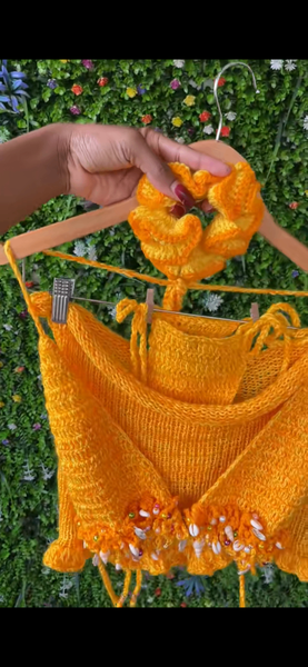 crochet bikini(coralpetal+jupe