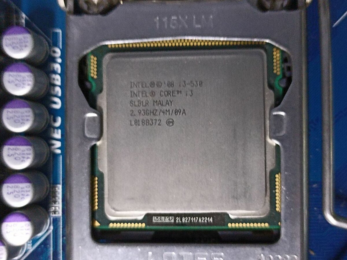 Мат. плата GIGABYTE GA-H55N-USB3 rev1.0  LGA1156 +  i 3 530