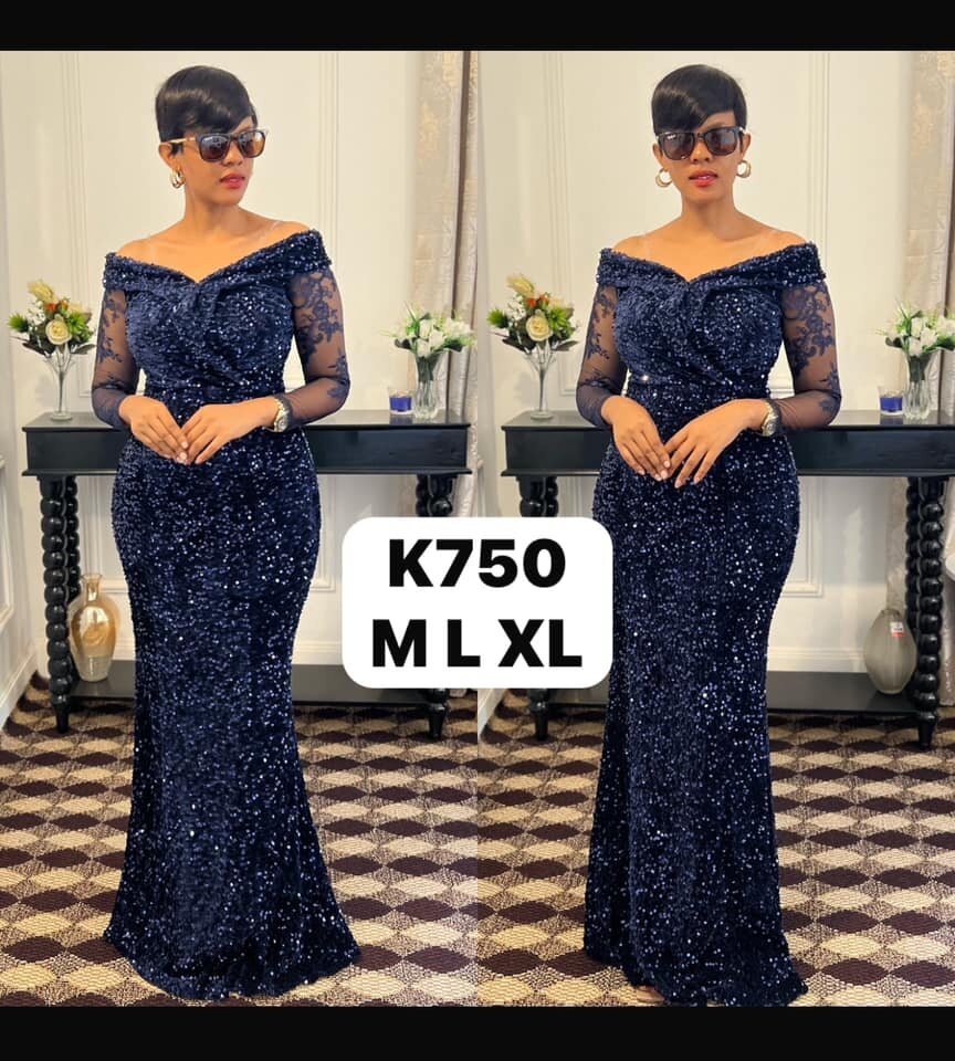 Beautiful long women's dress  blue color