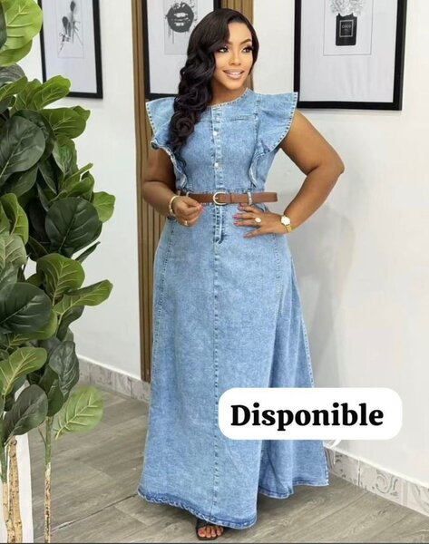 Robe longue en jean