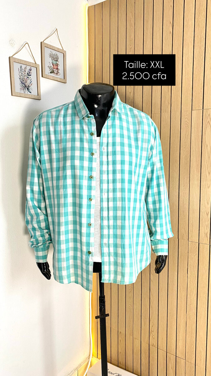 Chemise Carreaux Vert XXL