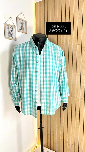 Chemise Carreaux Vert XXL