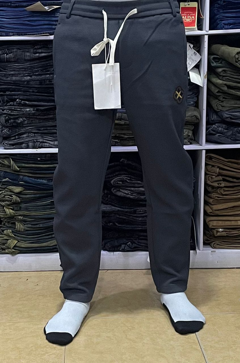 baggy pants black with white drawstring