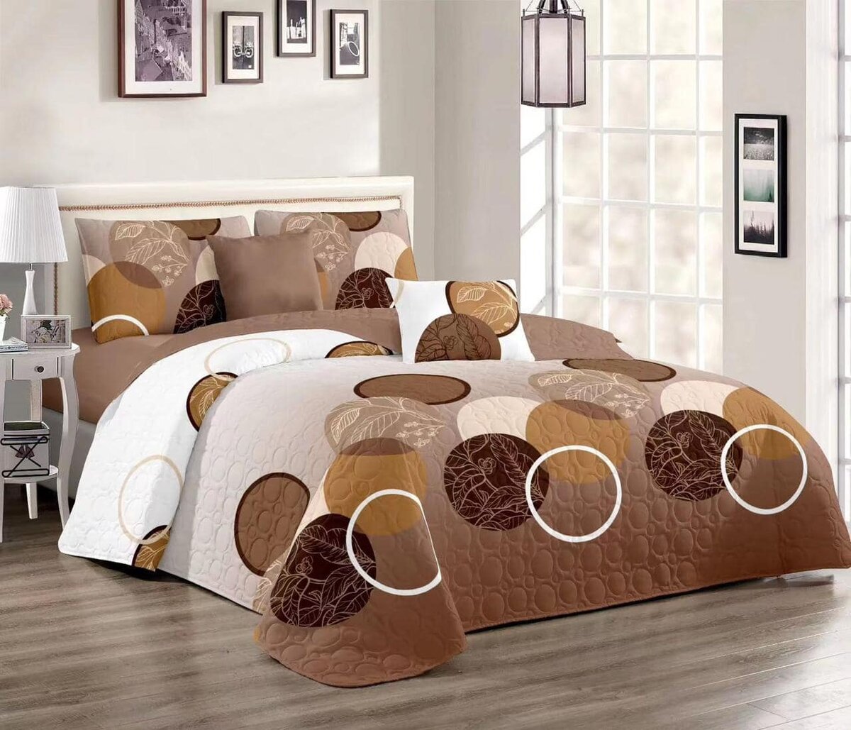 Set for bedroom: bedspread+blanket+pillowcases 2+2