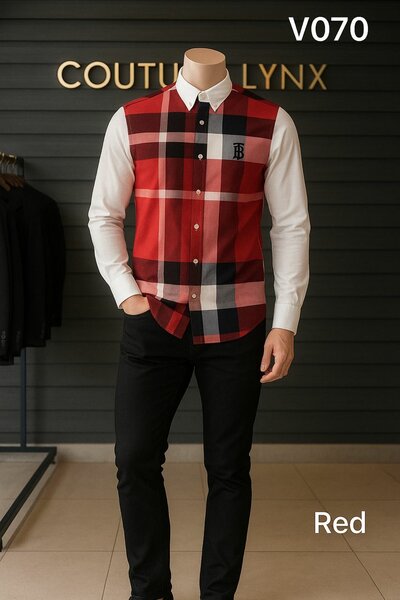 Chemise à carreaux rouge élégante