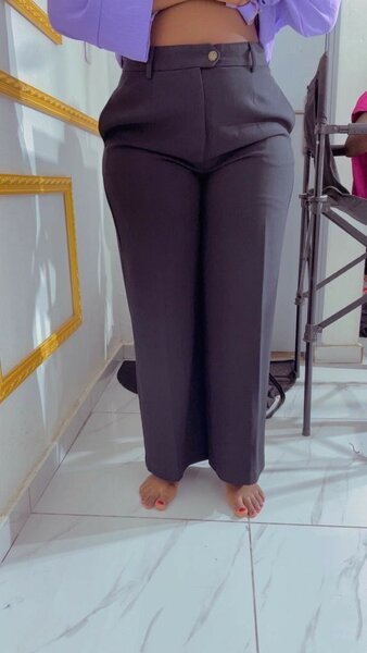 Pantalon large taille haute chic