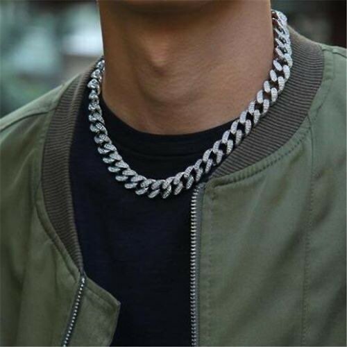 Rhinestone Cuban Chain Men's Hip Hop Necklace Bracelet Women