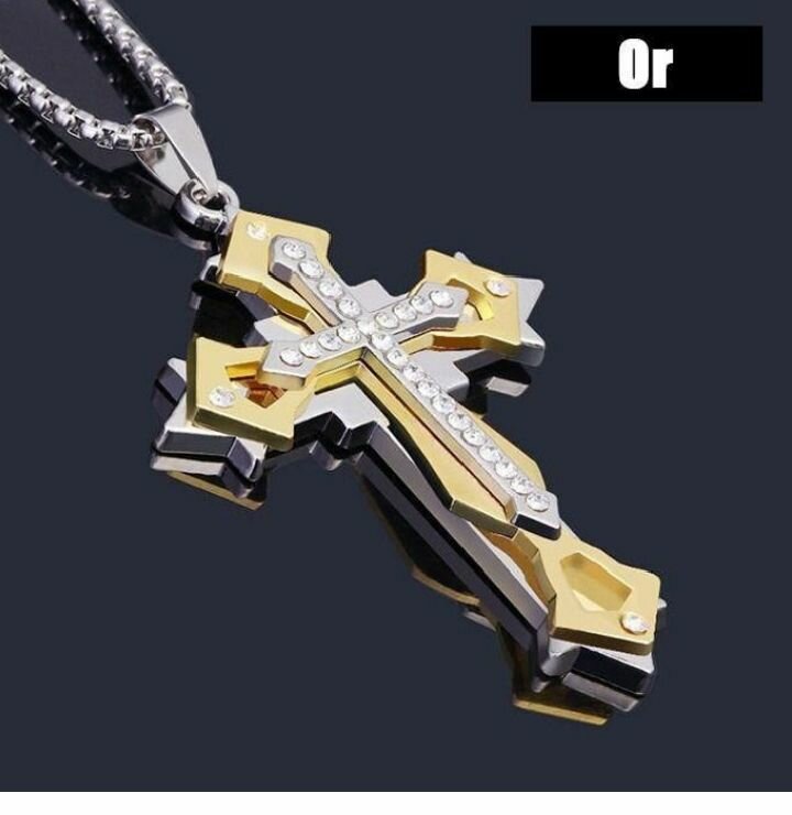 Collier Croix Acier Inoxydable