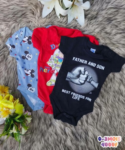 Bodies Bébé Colorés 0-3 Mois