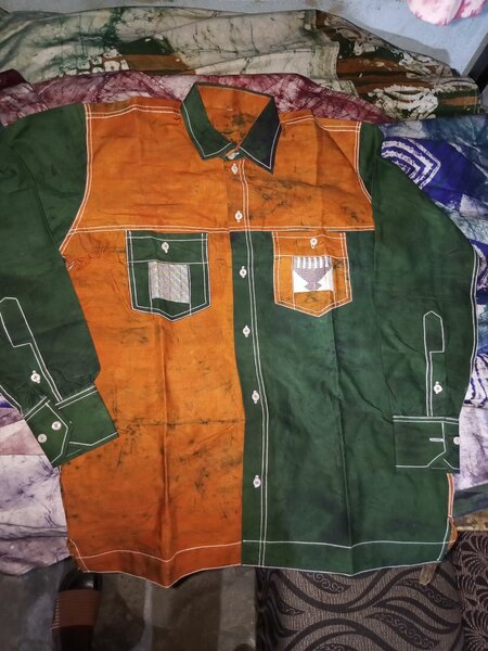 Chemise bicolore à manches courtes