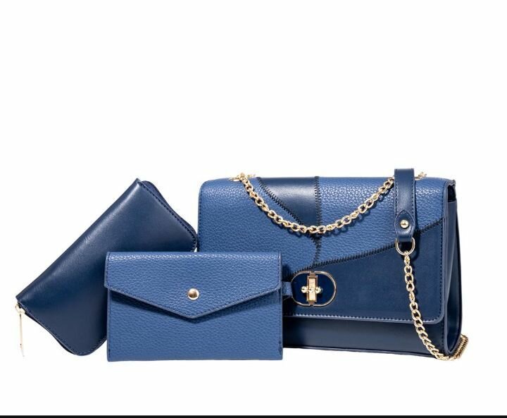 Ensemble sac à main bleu chic