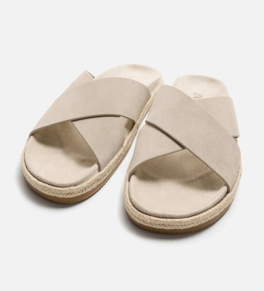 Sandales croisées Zara beige