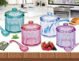 Sugar Pot With Spoon and Lid Cover ,