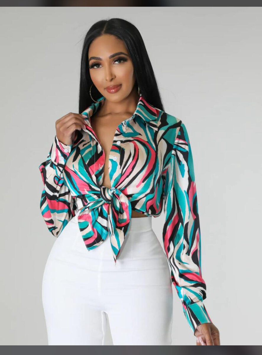 Chemisier en soie imprimé