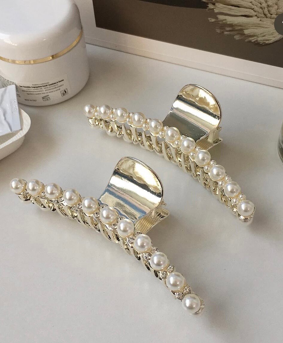 Pince à cheveux perles élégante
