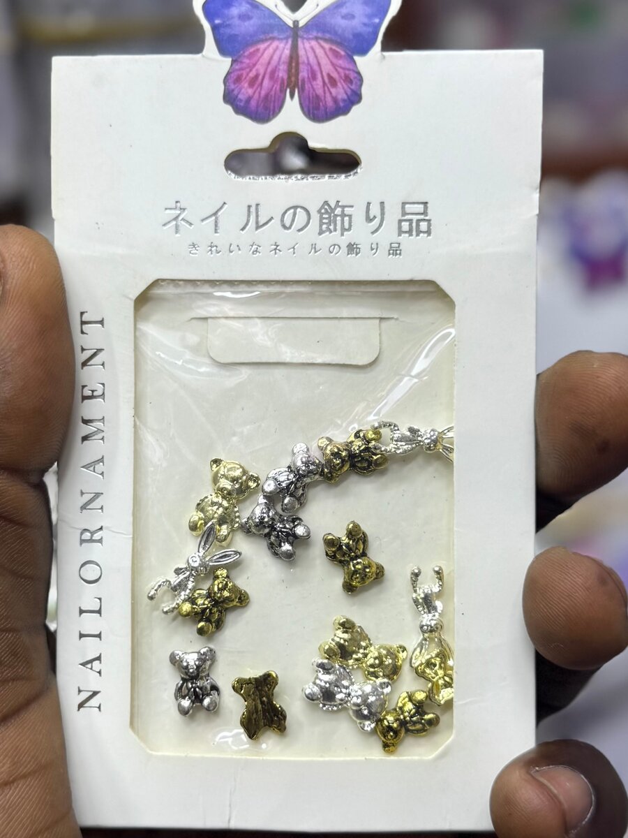 Ornements ongles 3D Ours Lapin