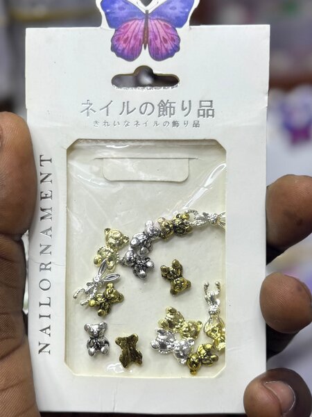 Ornements ongles 3D Ours Lapin