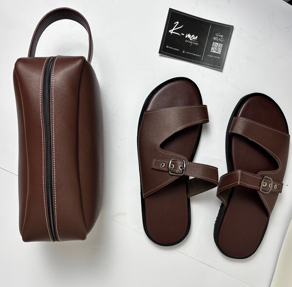 Ensemble en cuir  marron homme