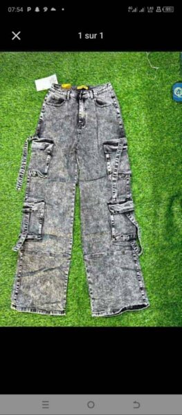 Jean cargo délavé tendance