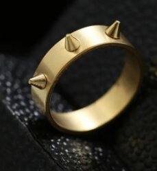 Biker Punk Lover Rivet Spikes  Ring For Men's Women's Gold/black/Silver Color -Pack 01