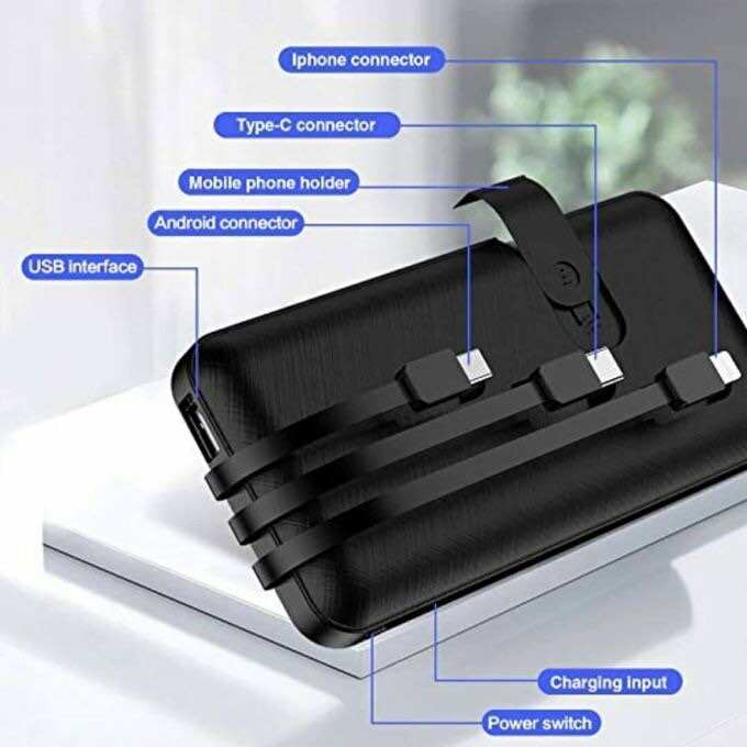 20000 Mah Power Bank for Apple, Android Type-C Devices