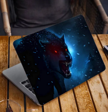Black Wolf Laptop Back Skin Vinyl Stickers Decal for 13 14 15 15.6 inches Laptop