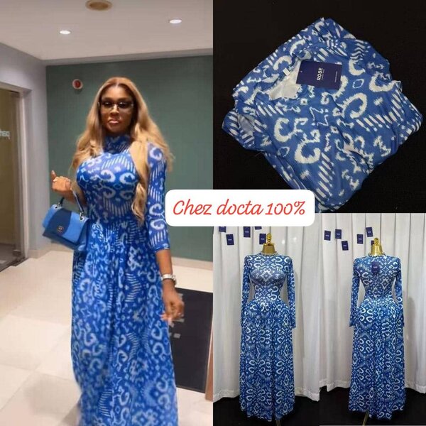 Robe longue élégante bleue