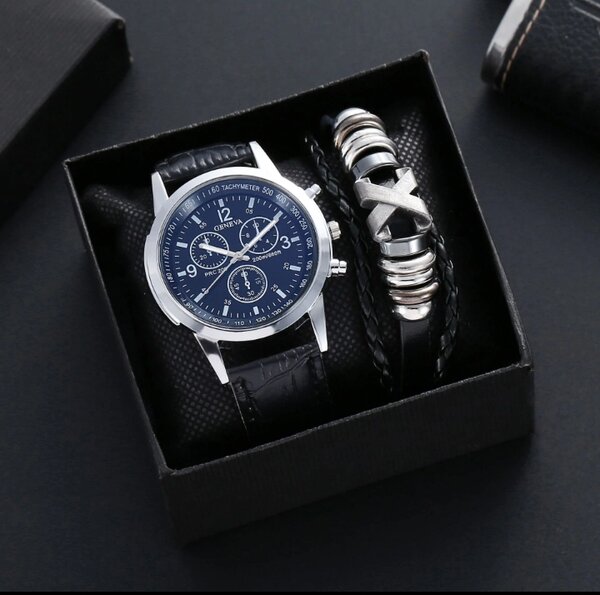 Montre Homme +Bracelet+coffret