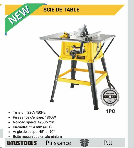 Scie à Table Puissante 1800W